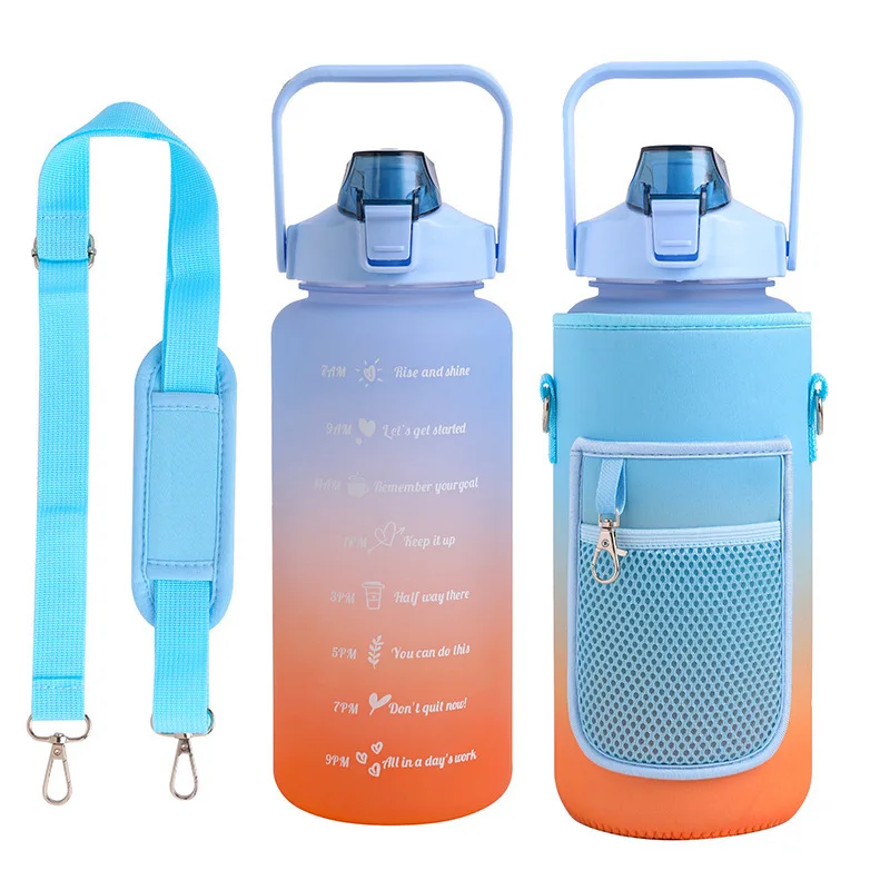 Wholesale Direct-selling Sports Water Bottles Custom Fitness Bottles 2L Half-gallon Water Bottles With Storage Cover