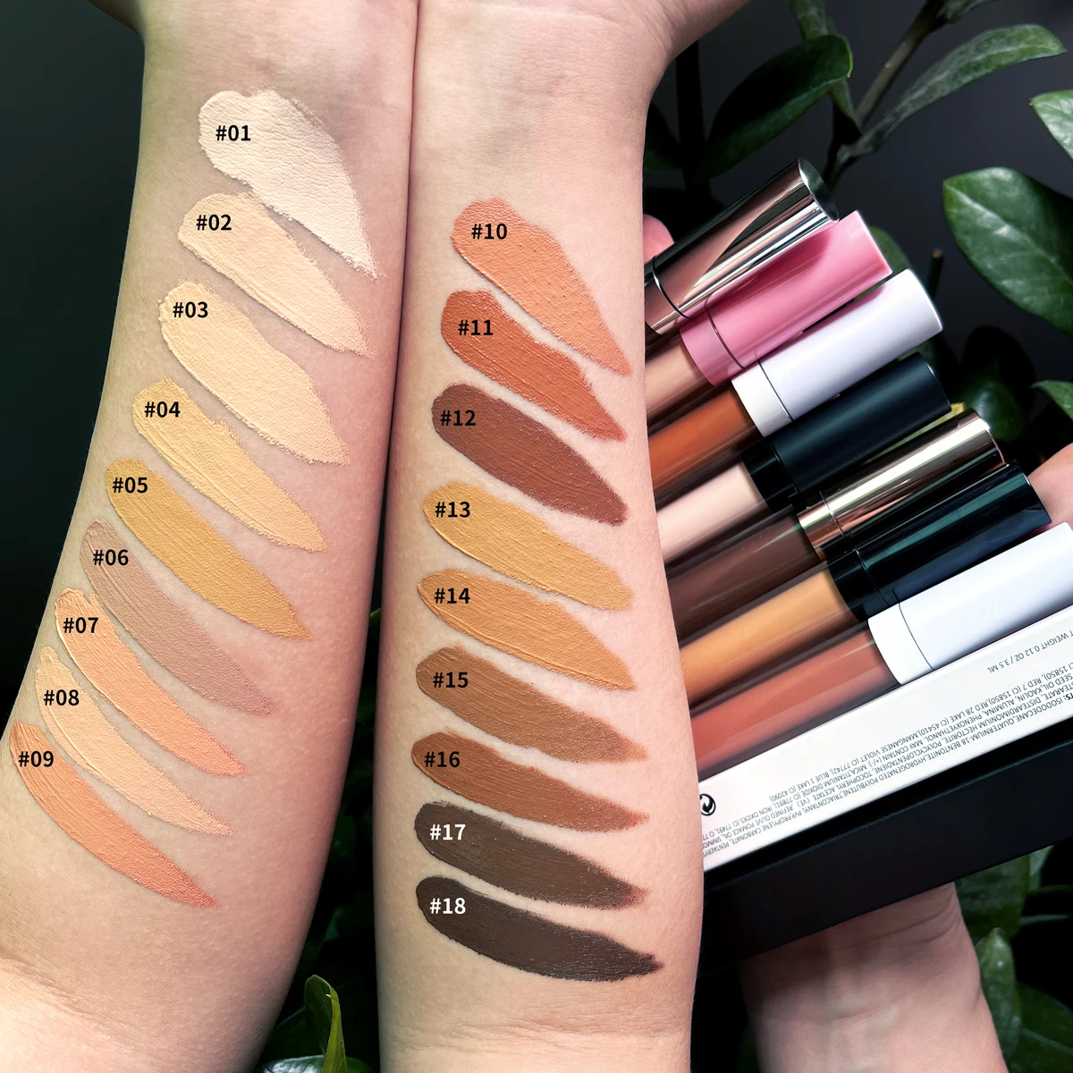 Wholesale no logo vegan concealer waterproof longlasting full coverage liquid concealer private label