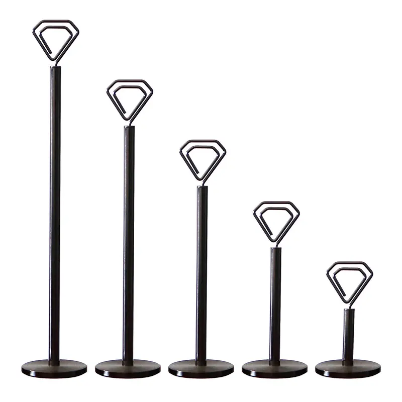 YS3005 High Quality Durable Diamond Shaped Wedding Place Name Number Note Card Clips Metal Table Number Holder