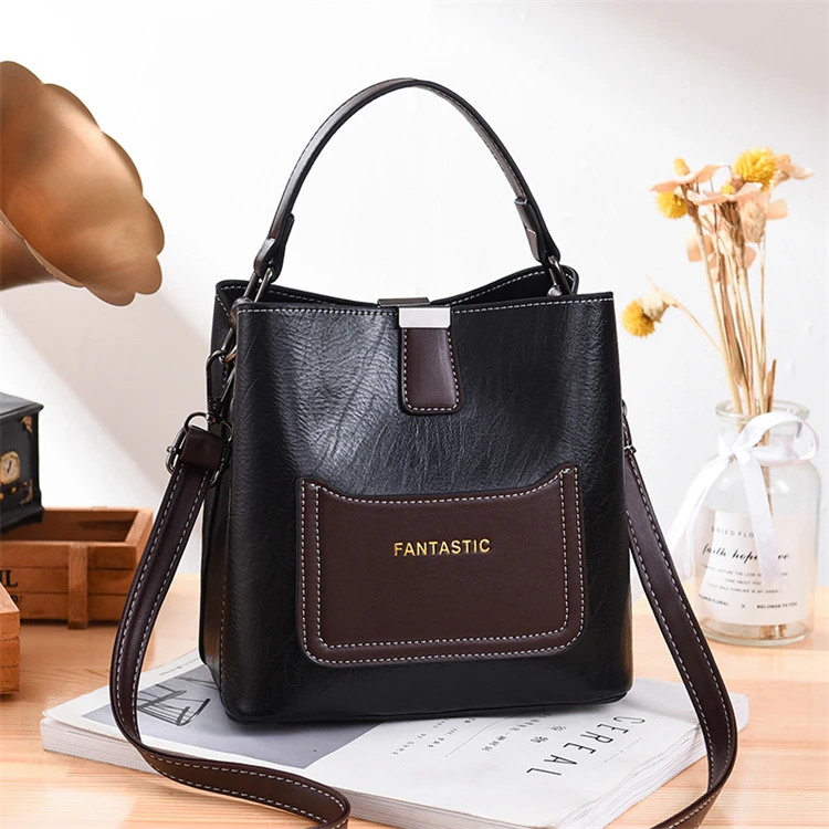 2022 New Arrival Hot Selling Designer Red Colour Female Shoulder Bag Sac Dos Minimalist Private Label PU Leather Bucket Hand Bag