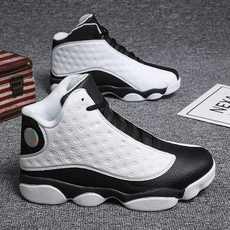 Мужские кроссовки Air Grey белые синие красные 13s с оригинальной коробкой