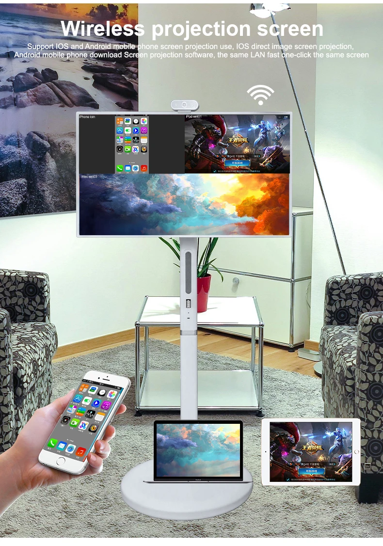 32-дюймовый большой экран в режиме ожидания сенсорный HD-камера Smart Touch TV с регулируемым разрешением 1080P ТВ дисплей