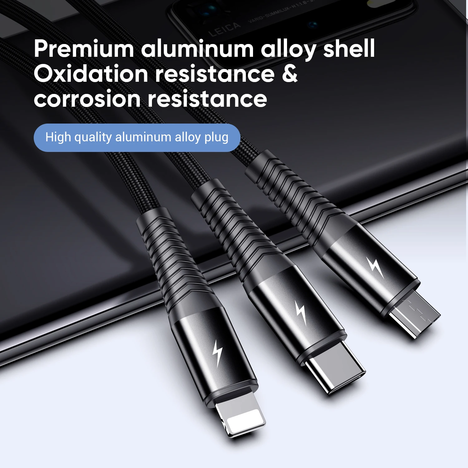 
Joyroom High Quality Usb Cable 3 In 1 Mobile Phones Usb Cable Manufacturer Wholesale Custom 3A Phone Charging Cable For Iphone 