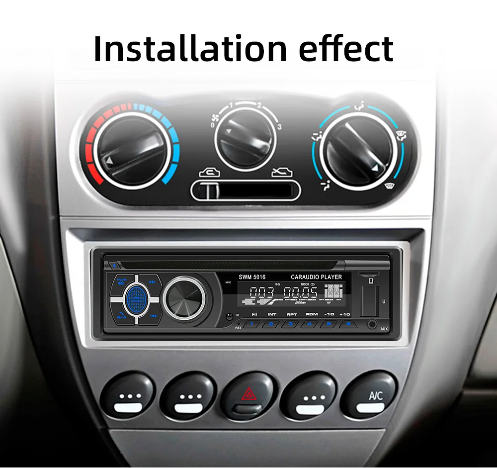 Updated version high power 7 colors button changing car radio 1 din car mp3 player audio stereo head unit car