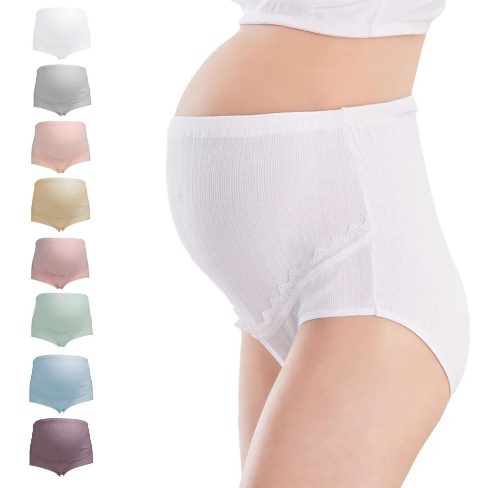 2021 Lace high quality women High waist cotton Breathable and adjustable maternity panties