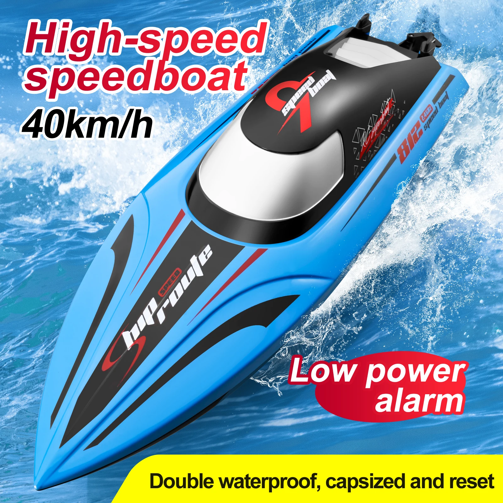 35km/h High Speed RC Boat 812 Low power alarm Remote Control Racing Boat Boys RC Toy for Pool and Lake Toys for Kids