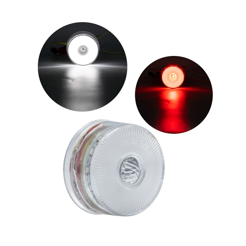 2 Inch  Round Led Clearance Light Front Rear Side Marker Indicators Light For Truck Car Bus Trailer Boat Brake Stop Lamp