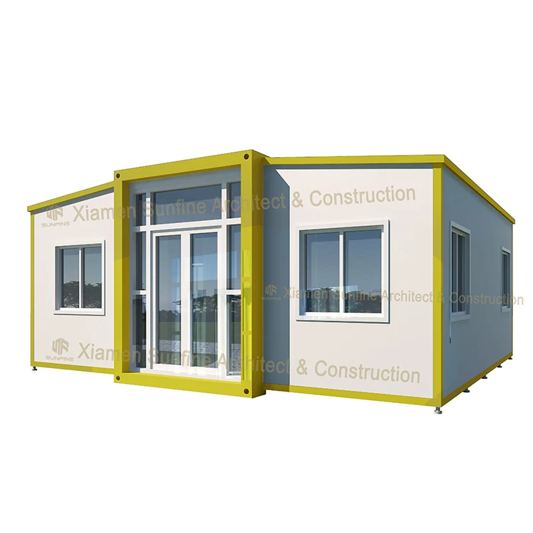 Fold out luxurious portable prefab shipping glass modular container house assemble home ready made house store
