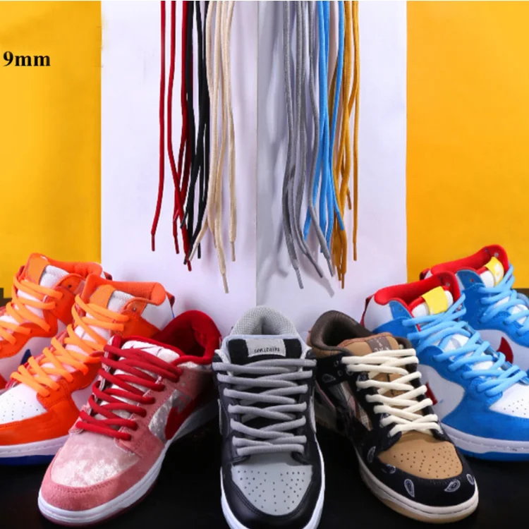 Custom Various Colors Printing Logo Shoe Laces Basketball Sb Dunkes Polyester Flat Shoelaces