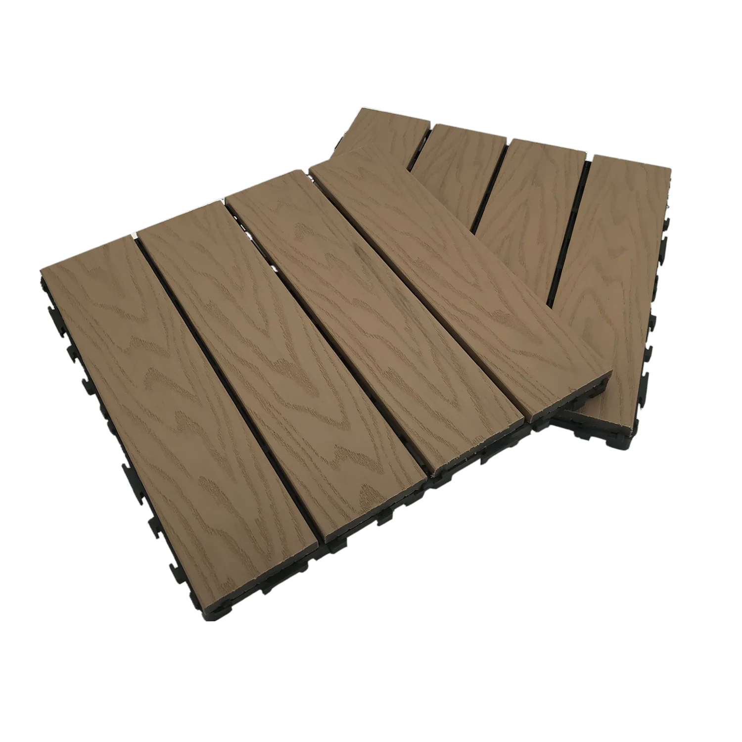 DIY wood plastic composite floor patio garden swimming pool balcony piso walkway roof tiles WPC board interlocking deck tiles