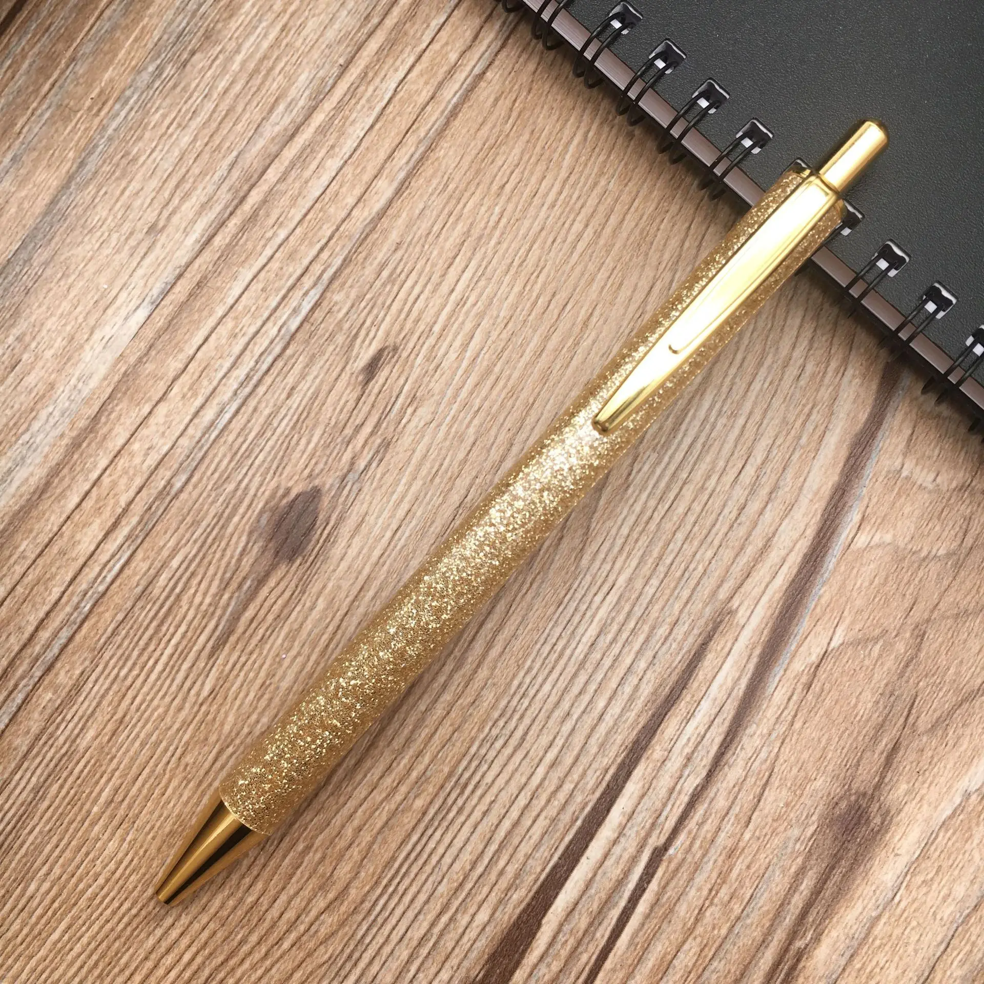 Hot sales and Popular for School and office Pen Use Metal Shiny Ball Pen Ballpoint Pen with Glitter