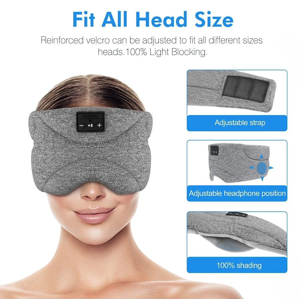 Bluetooth Sleeping Headphones Headband Soft Comfortable Sleep Music Mask with Wireless Earphone