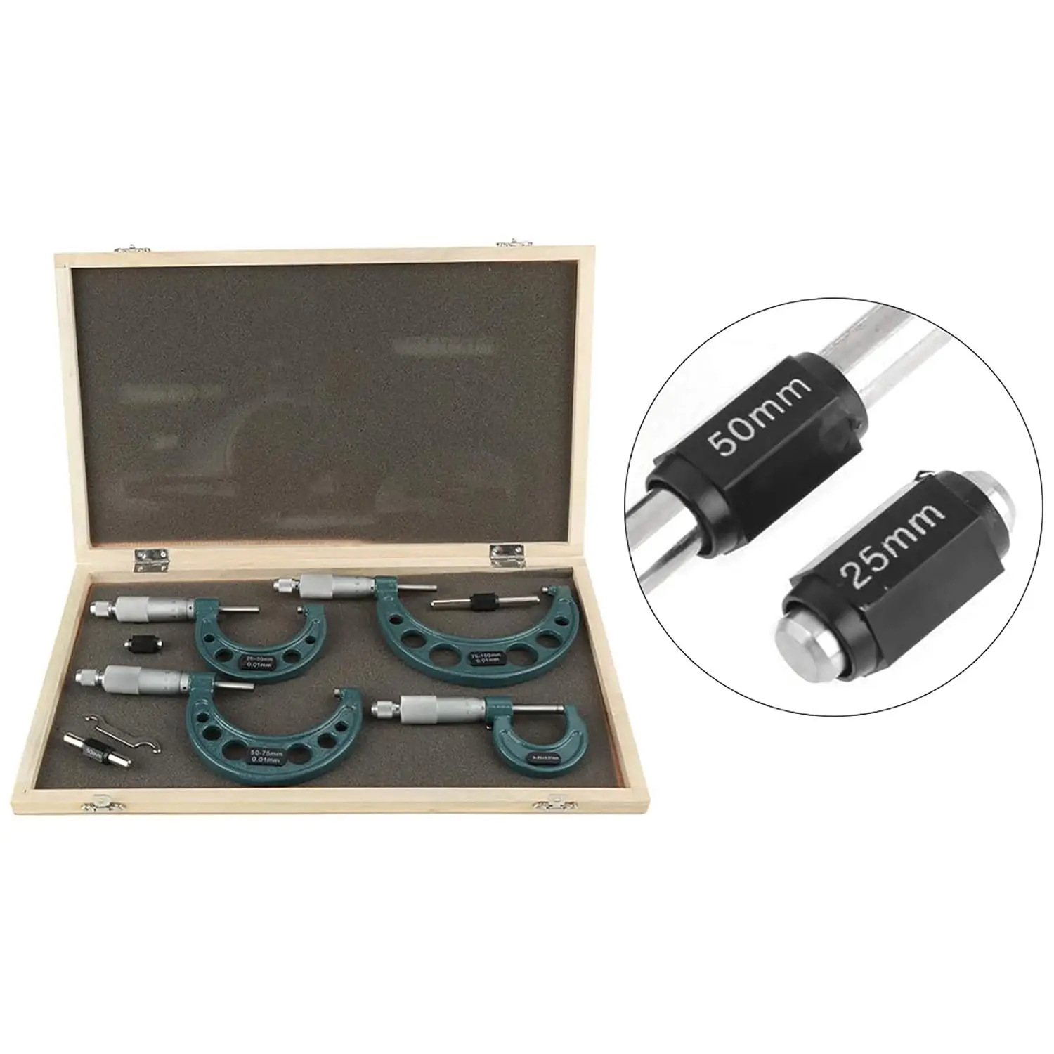 Peaktop  4pcs  Outside Micrometer