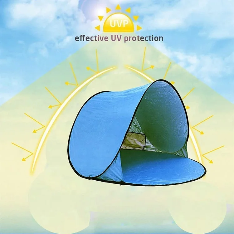 UPF 50+ Easy Pop Up 3-4 Person Beach Tent Sport Umbrella Instant Sun Shelter Tent Sun Shade Baby Canopy