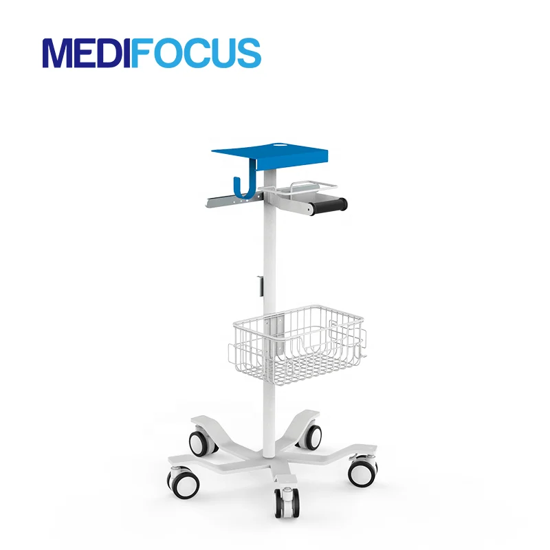 Metal medical hospital furniture trolley mobile roll stand for respiratory CPAP machine