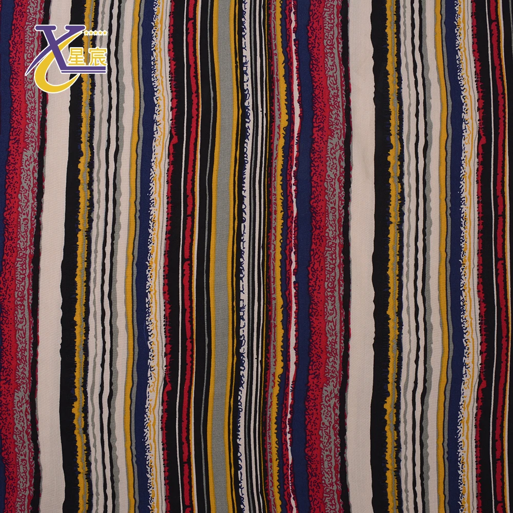Высококачественный красивый многослойный полосатый устойчивый тканый текстиль для одежды 100% вискоза
