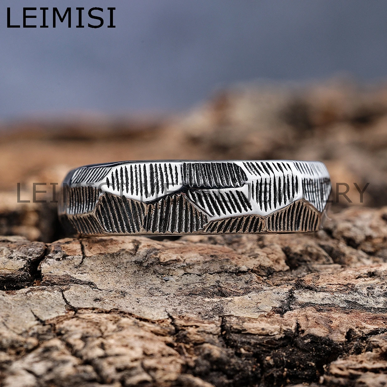 Handmade Vintage 6mm Stainless Steel Hammered Stamping  Irregular Wedding Couple Bands Rings for Men Women