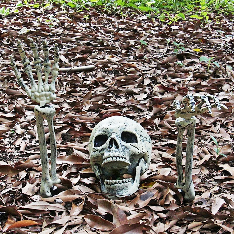 A set of 3 pcs Halloween Skeleton in the ground horror props Halloween garden yard decoration