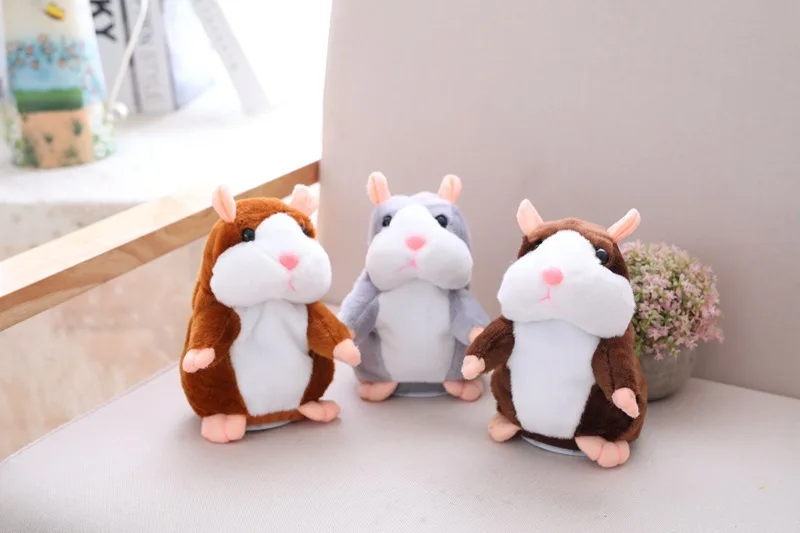 Can talk hamster recording imitate speech shake nod talking hamster 15cm plush toy children cartoon toy gift