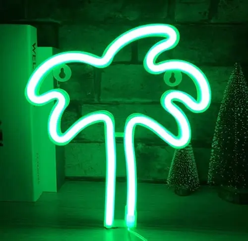 Palm Tree Neon Signs Coconut Tree Neon Lights Art Wall Decor Led Light Up Sign