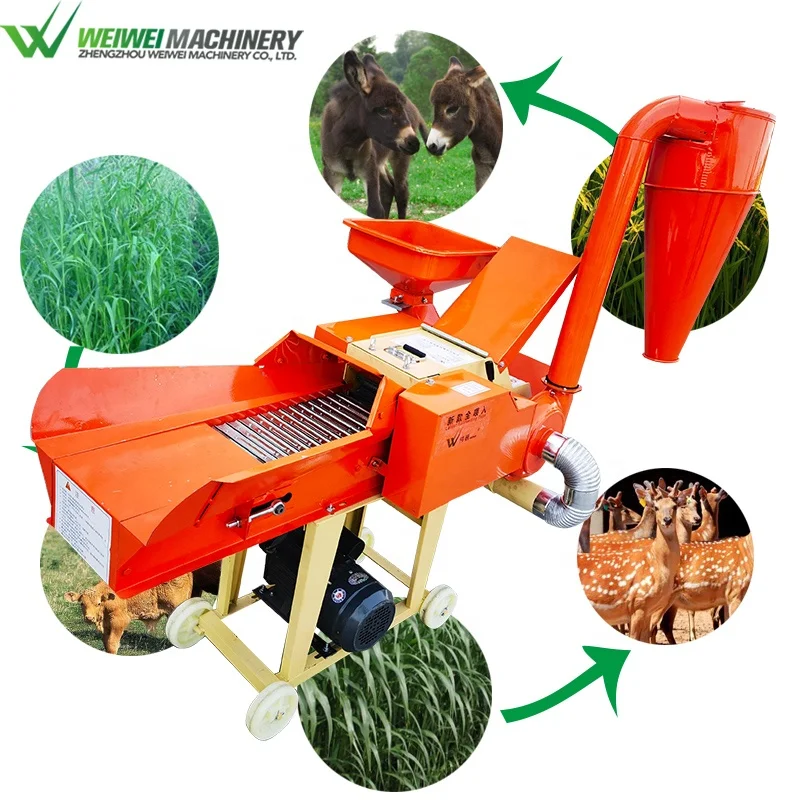 Weiwei 9ZRF 1-2.8t/h electric grass feed farm machinery grass chaff cutter