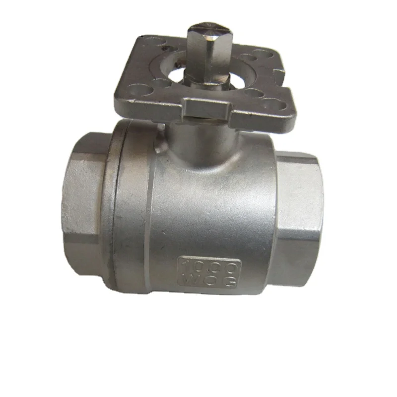 Ss 2PC Stainless Steel Ball Valve with High Mounting Pad