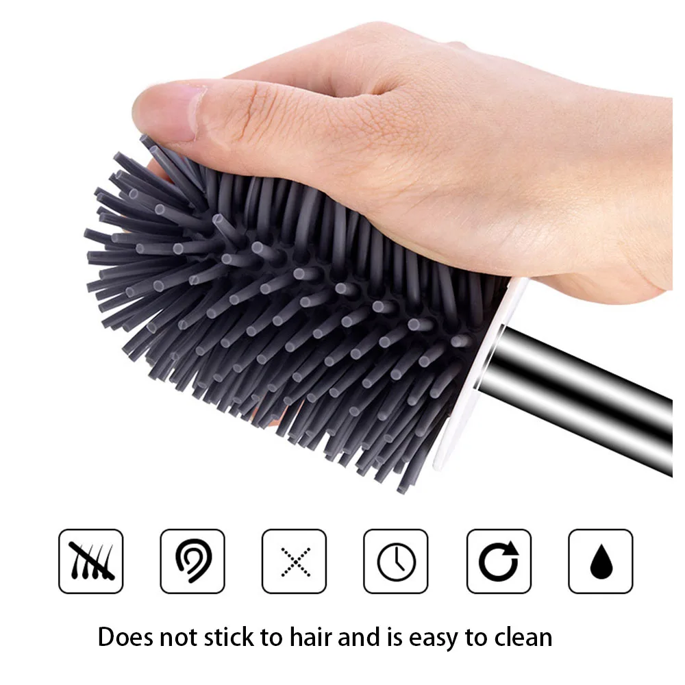 Household Modern Cleaning Tools Toilet Bowl Brush with High Quality Steel TPR Soft Bristle Bathroom Cleaning Tool Brush