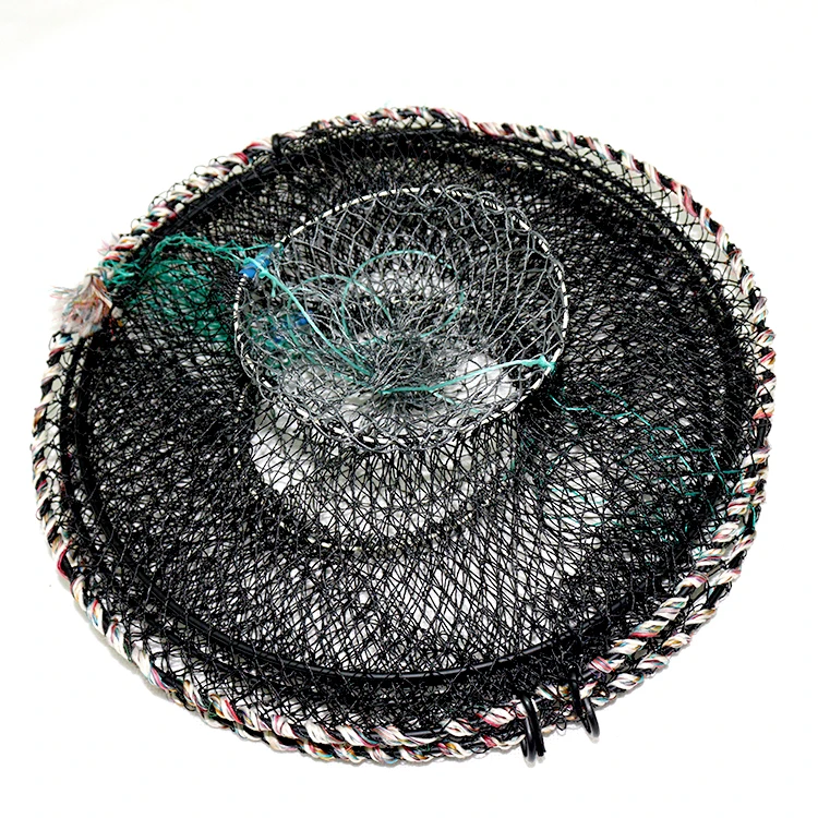 Spring Fishing Cage Lobster Crab Fish Pot Aquaculture Trap Best Quality Folding Wholesale 30*60cm Fishing Net HDPE Crawfish