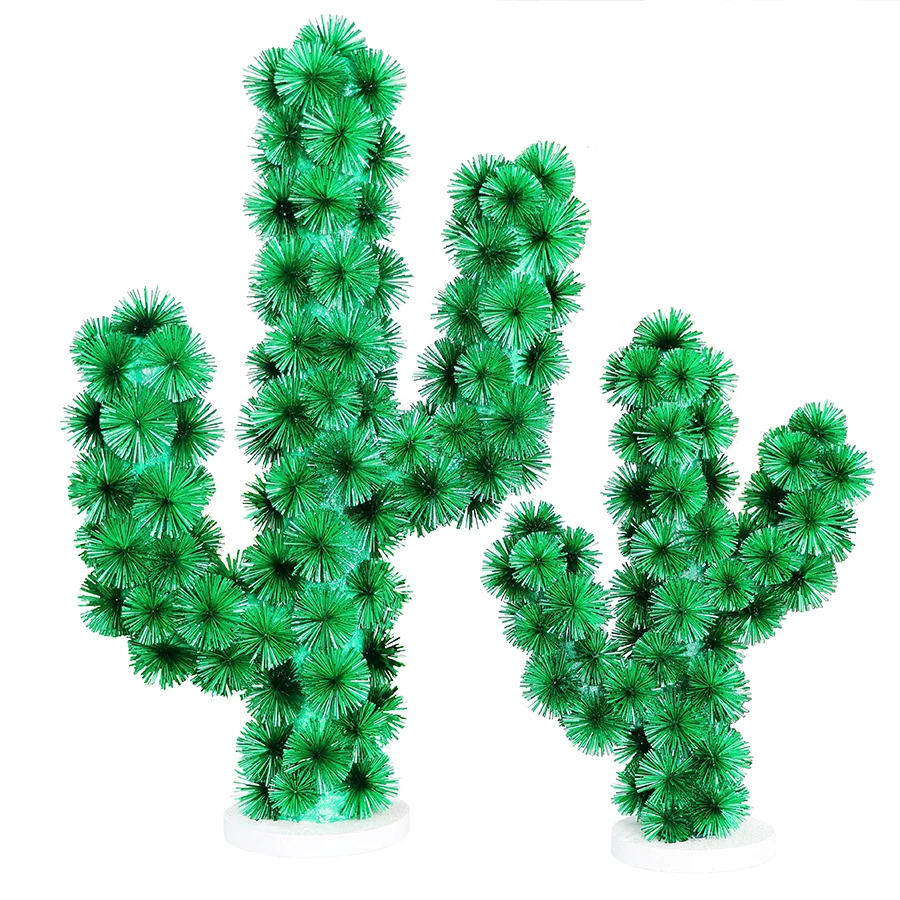 Wholesale Artificial Cactus For Christmas Indoor Decoration pompom Flower Tree For Xmas Festival Decoration