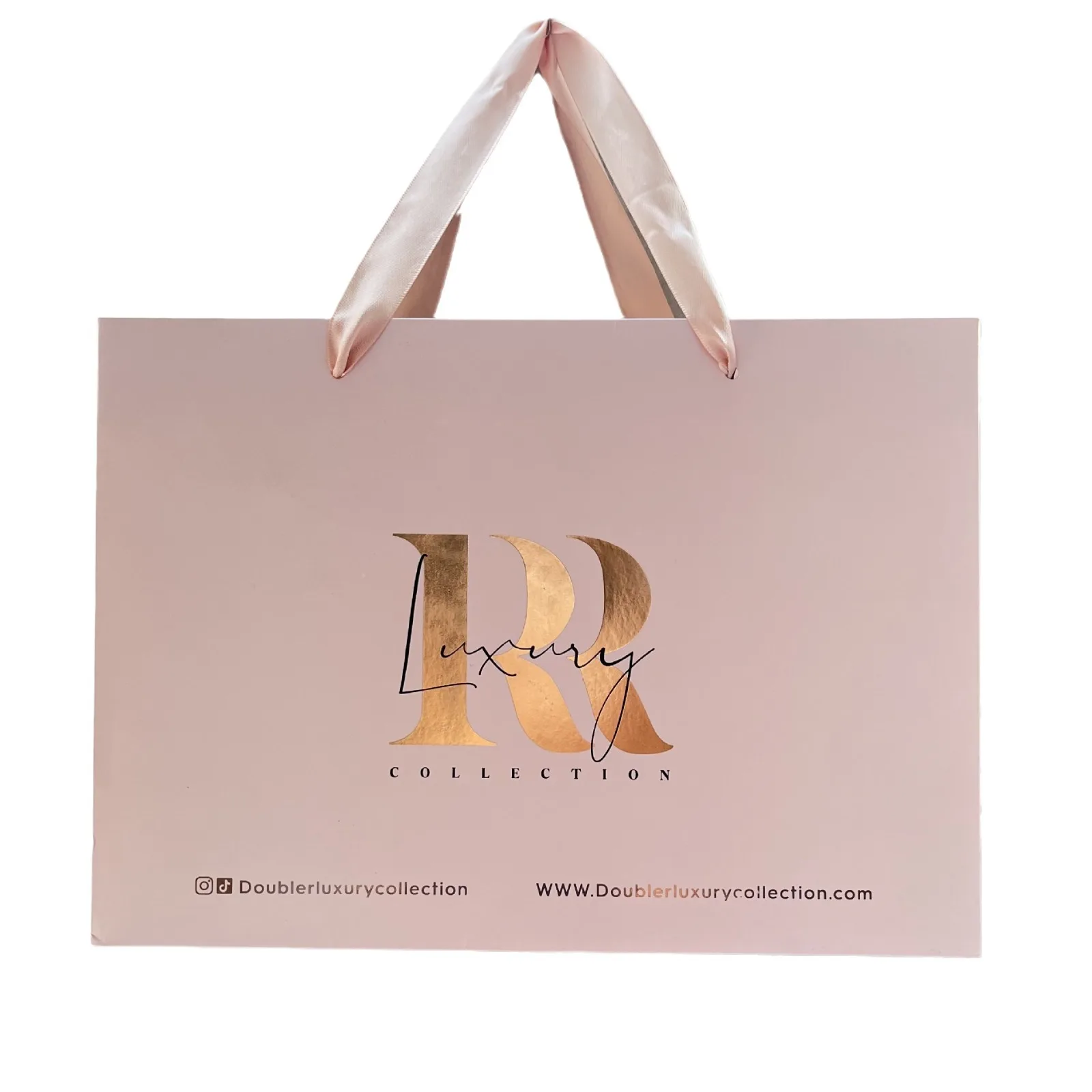 Girls Cute Custom Glossy Gold Printing Logo Paper Bag