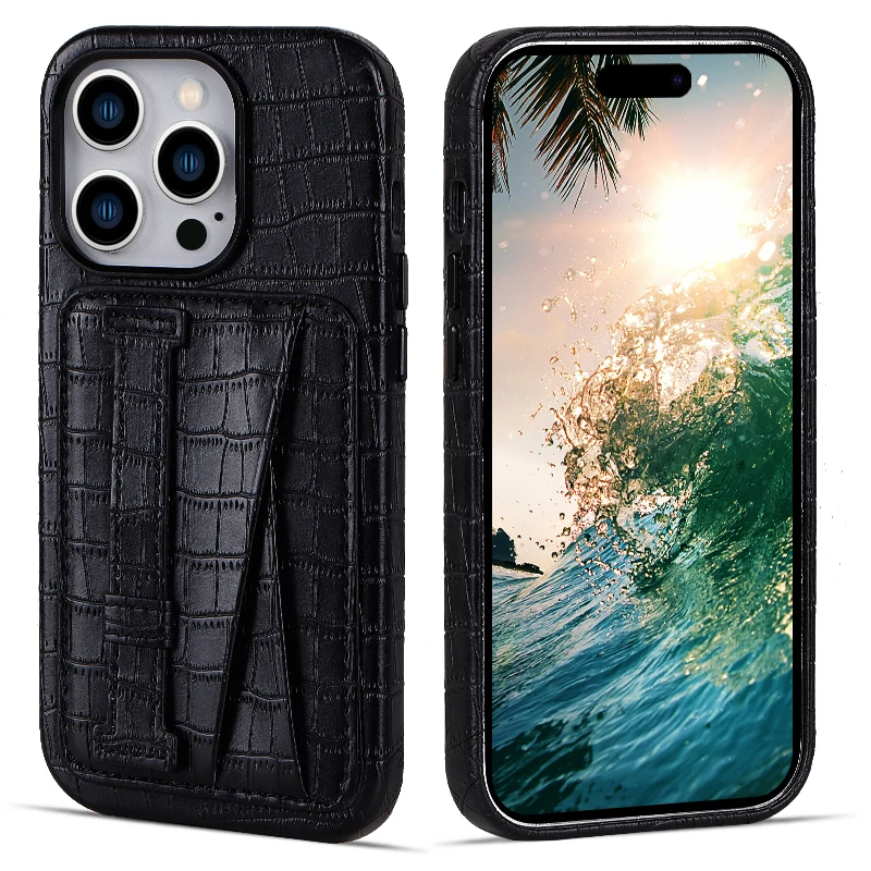 Custom For iPhone Case Mobile Accessories Shockproof Leather Phone Case for iPhone 14 Pro Back Cover