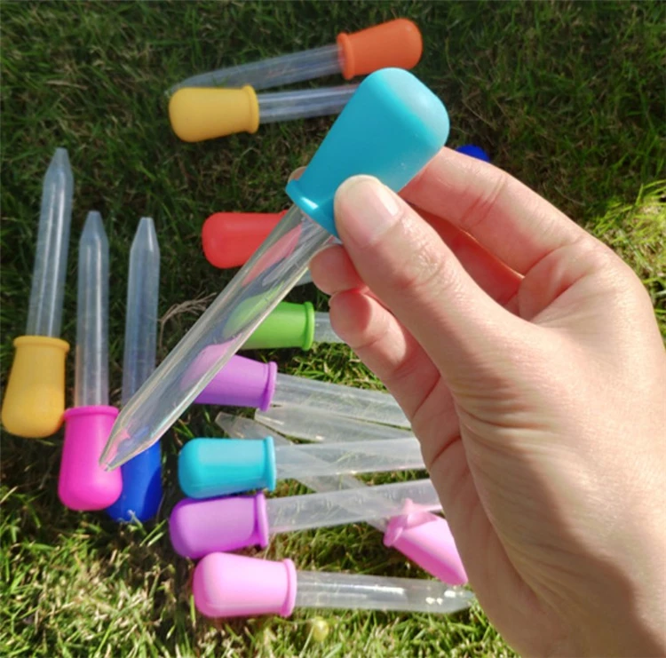 5ml Food Grade Silicone Plastic Pipettes Droppers Candy Color Silicone Liquid Droppers