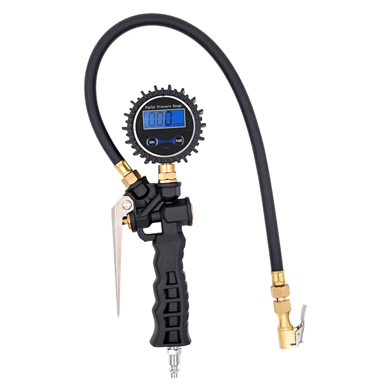 Digital Tire Inflator with Pressure Gauge, 250 PSI Air Chuck and Compressor Accessories Heavy Duty with Rubber Hose