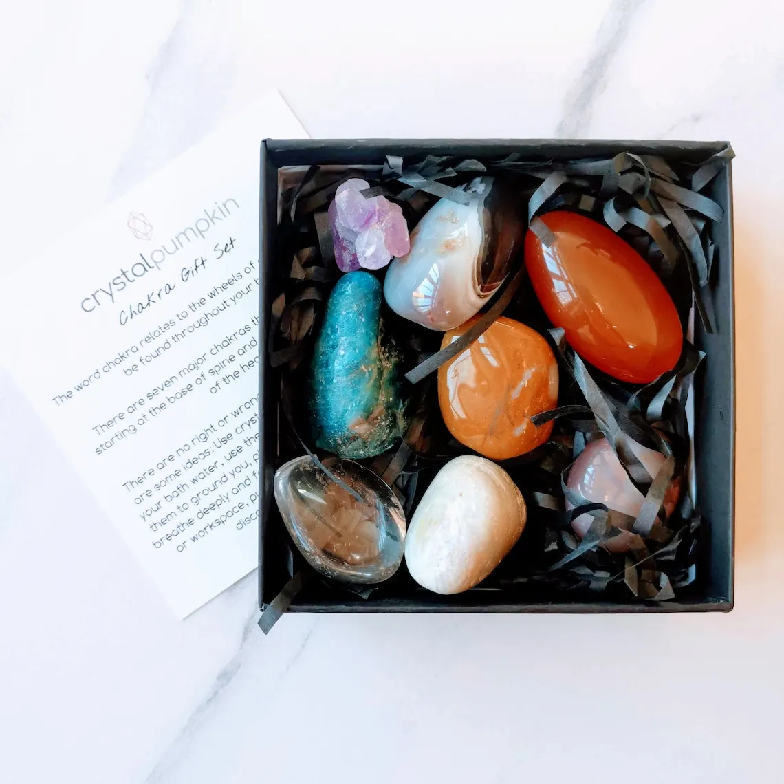 Wholesale High Quality Crystal Healing Reki Chakra Crystal Set Kit Gift Box