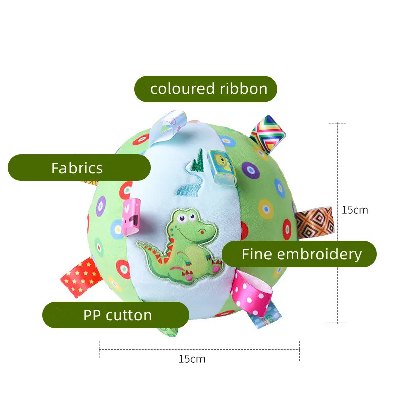 Wholesale Colorful Terylene Chew Dog Toy Football Plush Ball with Sound for Baby Leaning Color