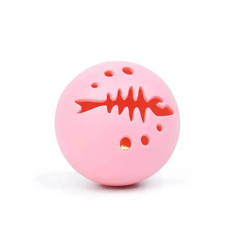 Fish bone teething cat ball bell mint glowing ball dog cat gnawing toy ball pet dog cat interactive toy