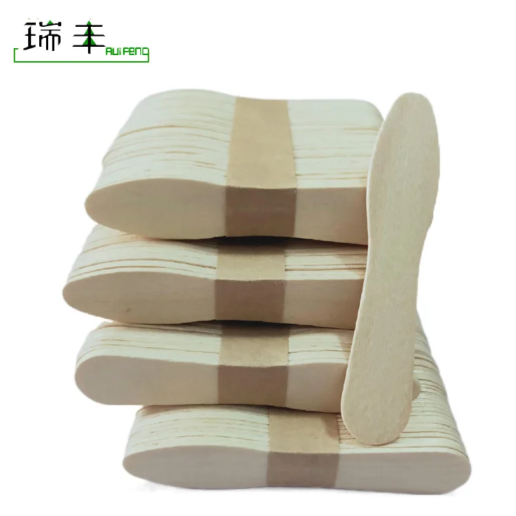 75mm Birch wood biodegradable bundled logo printing ice cream spoons