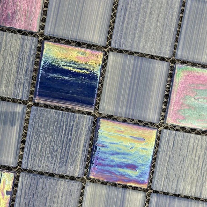 Glass Pool Mosaic Waterproof UV Resistant Tiles for Swimming Pool 6mm Glass Wall Indoor Outdoor Swimming Pool Square Interior