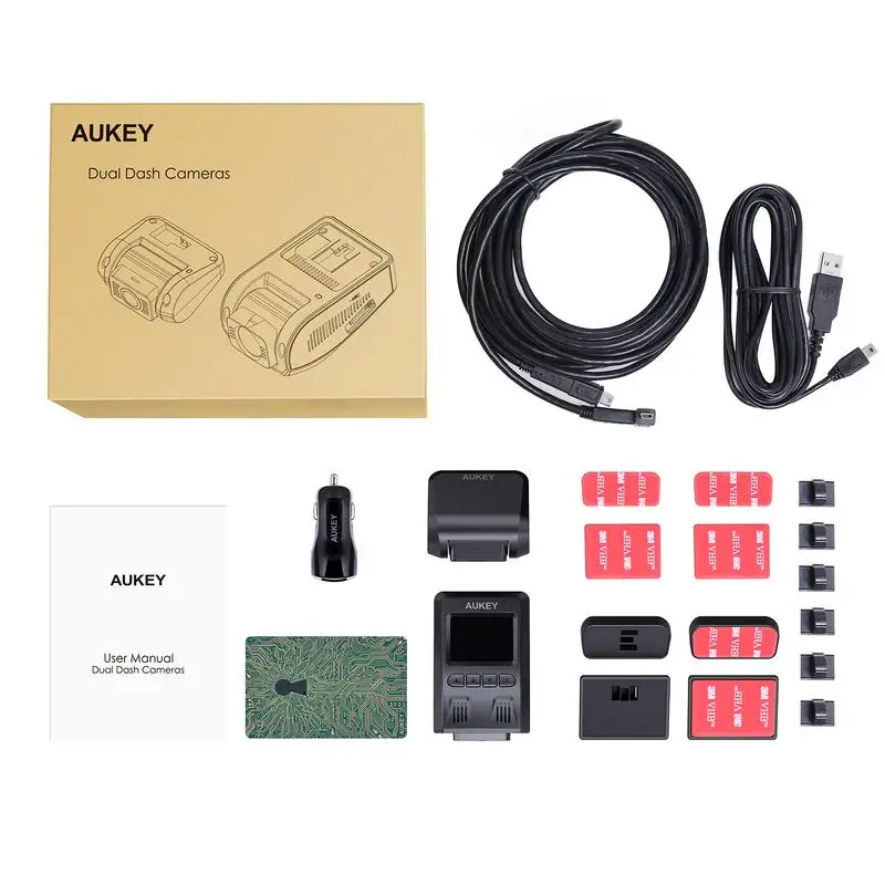 Amazon AUKEY высокое качество NTK96675 Sony Датчик Full Hd 1080P GPS Передняя и задняя двойная камера видеорегистратор с двойным