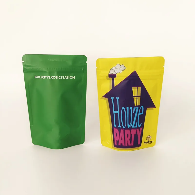 Customized printing plastic packing film roll smell proof coffee tea 0.125oz  medibles packaging bag