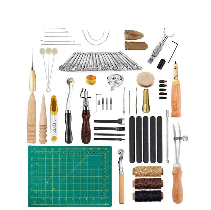 DIY Hand Stitching Working Sewing Tool set Manual Molds Leather Hole Punch Tools  Leather Crafting Working Tool Set