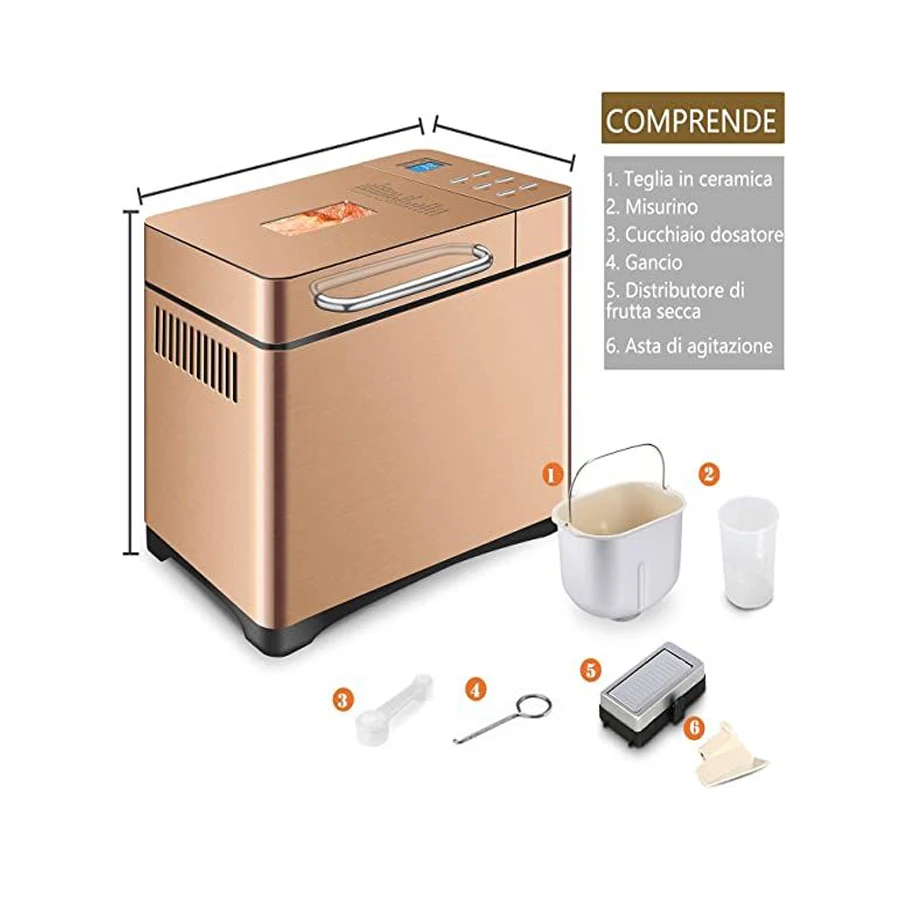 Household multi-function full-automatic dough fermentation breakfast toast Mantou kneading small bread machine