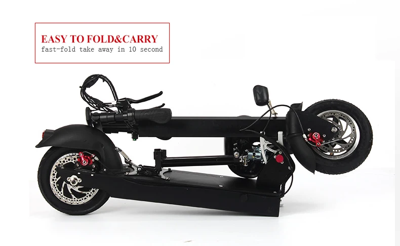 48V 10A 10Inch foldable electric scooter with seat Off-road Two-wheel Powerful Scooter New Design disc brake Drop Shipping