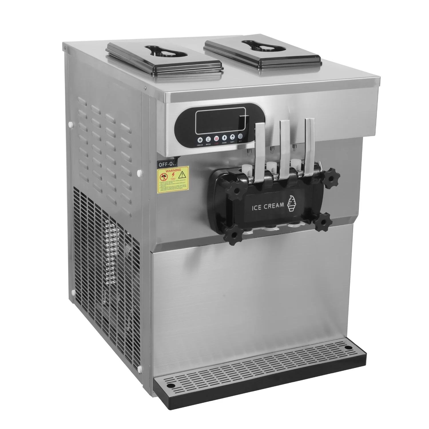 GOOPIKK Commercial Ice Cream Machine 6.5L Hoppers Soft Serve Machine with 3 Flavors Ice Cream Maker 2000W for Restaurants