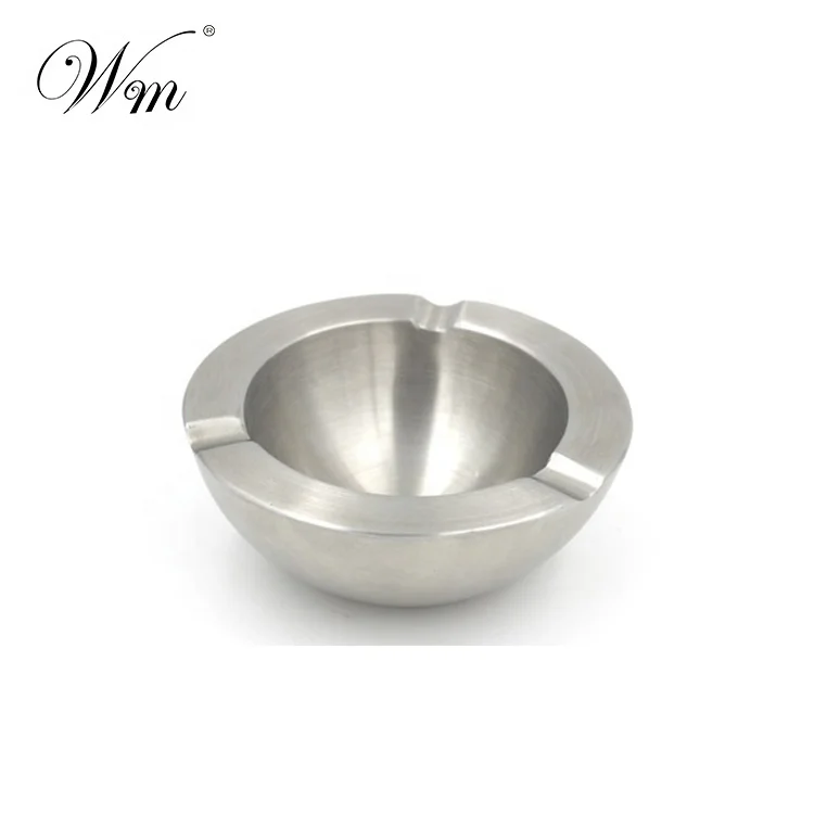 Commercial Home Indoor Outdoor Double Wall Stainless steel Ashtray with Three Cigarette Holder