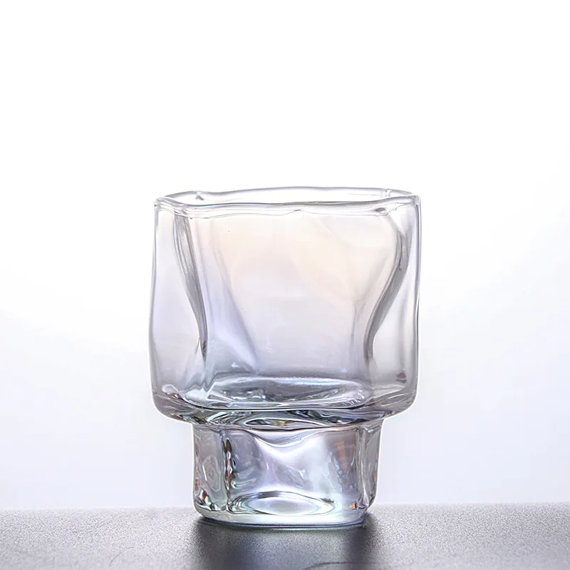 Frosted whiskey Glass Cup Beer Glass Cups Twisted Glass Irregular clear frosted Tea Liquor Cups