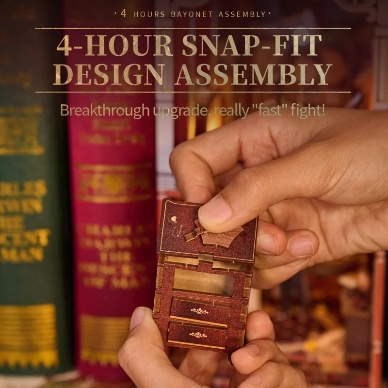 IIECREATE 3D Wooden PuzzlesThe Museum Mystery SL-26 DIY Miniature House Book Nook