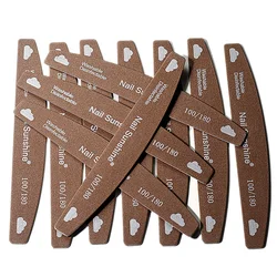 Nail File Wood Base Emery Board 7 Color Thin Wooden Nail Filer Washable Reusable Wood Sanding File