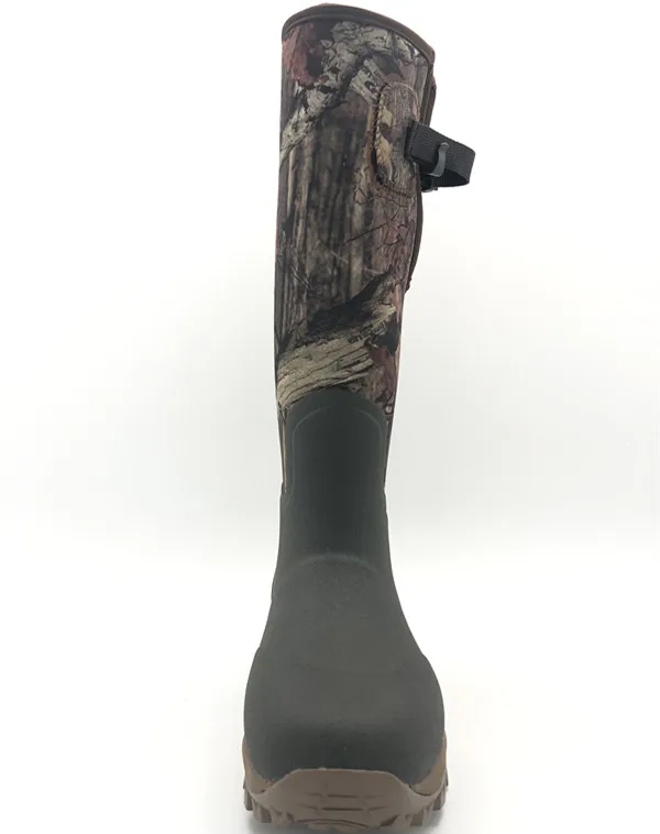 Unisex Best Quality Waterproof Camo Hunting Neoprene Rubber Boots With Adjust Buckle