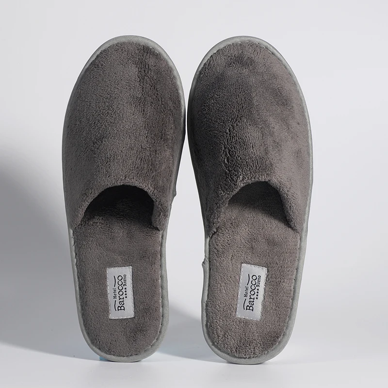 Costumised Hotel Spa Slippers Manufacturer Hotel Slipper Closed Toe Coral Fleece Slippers